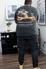 Loose Casual Plus Size Men's T-shirt Racing Print