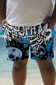 Unique Printed Loose Pocket Beach Shorts