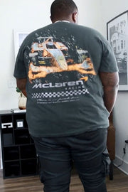 Loose Casual Plus Size Men's T-shirt Racing Print