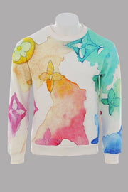 Loose Casual Men's Plus-size 3D Printed Ink and Wash Artistic Effect Sweatshirt