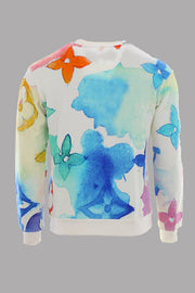 Loose Casual Men's Plus-size 3D Printed Ink and Wash Artistic Effect Sweatshirt