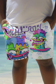 Unique Printed Loose Pocket Beach Shorts