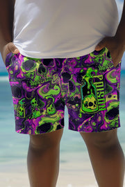 Unique Printed Loose Pocket Beach Shorts