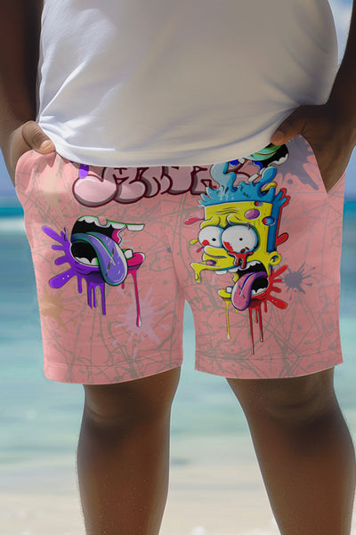 Unique Printed Loose Pocket Beach Shorts