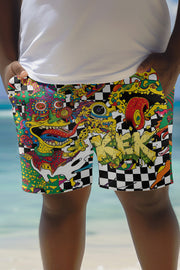 Unique Printed Loose Pocket Beach Shorts