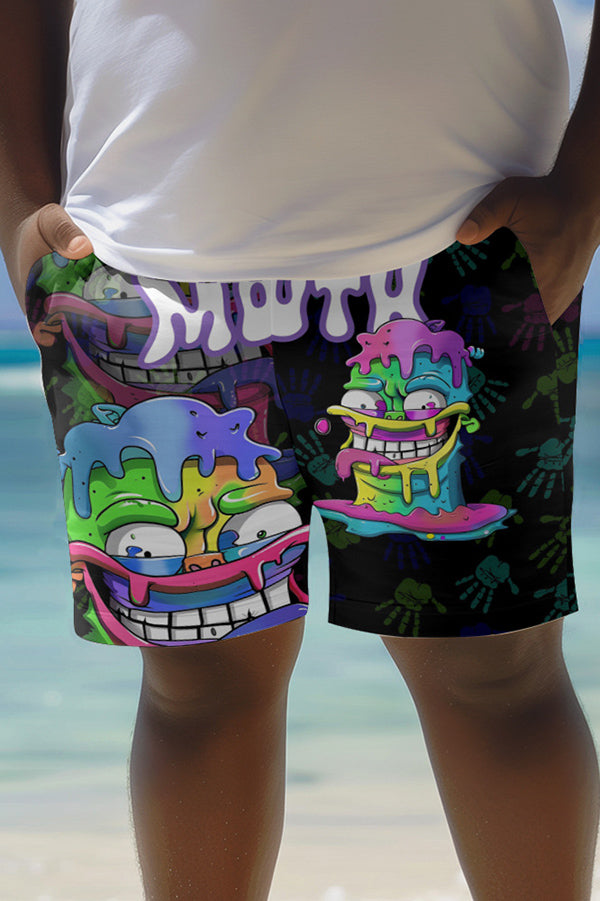 Unique Printed Loose Pocket Beach Shorts