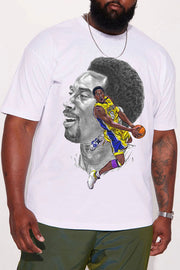 Loose Casual Men's Plus Size T-shirt Super Basketball Star