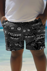 Unique Printed Loose Pocket Beach Shorts