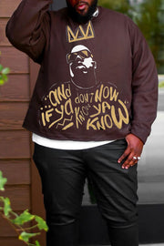 Loose Casual Plus Size Men's Vintage Printing Sweatshirts