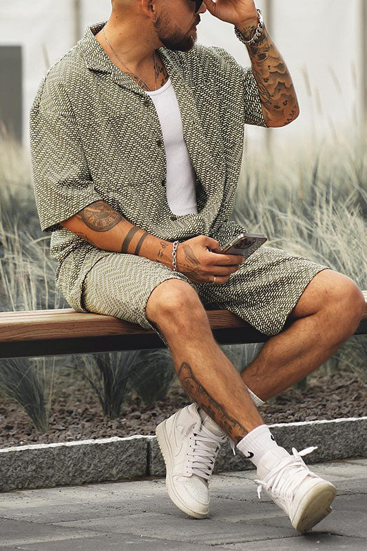 Daily Casual Men's Shirt and Shorts Set