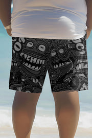 Unique Printed Loose Pocket Beach Shorts