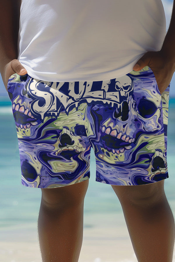 Unique Printed Loose Pocket Beach Shorts