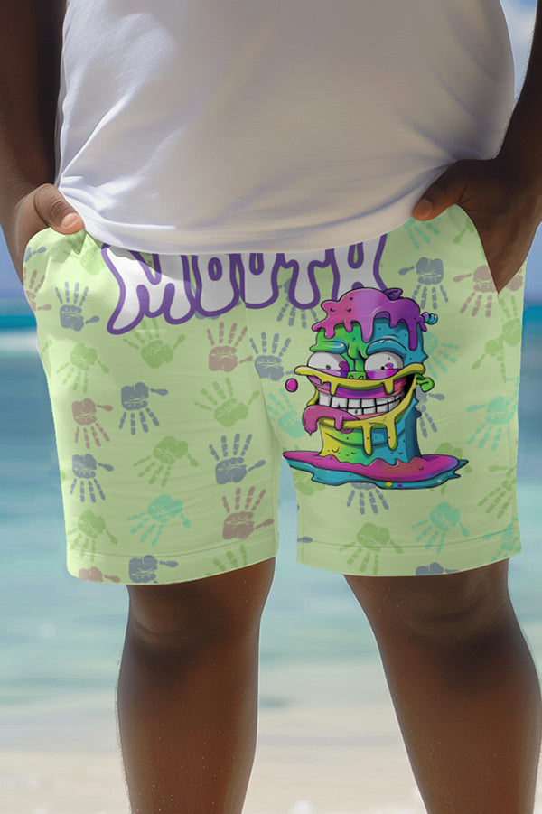 Unique Printed Loose Pocket Beach Shorts