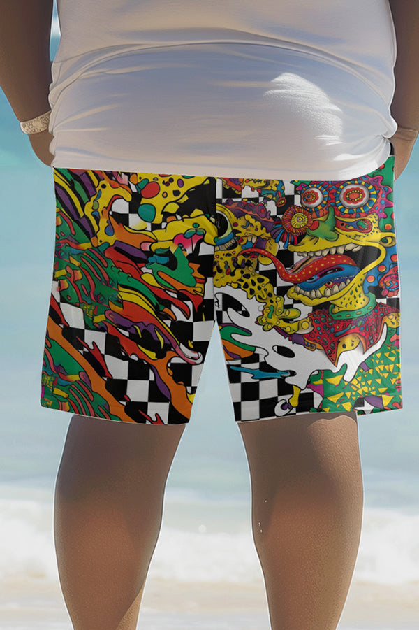 Unique Printed Loose Pocket Beach Shorts