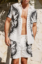 Men's Hawaiian Holiday Short-Sleeve Shirt and Shorts Set - Floral Printing