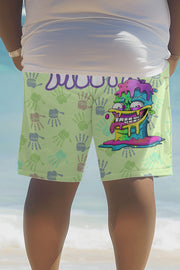 Unique Printed Loose Pocket Beach Shorts