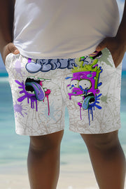 Unique Printed Loose Pocket Beach Shorts