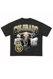 Loose Casual Plus Size Men's Vintage T-Shirt with “COLORADO” Print