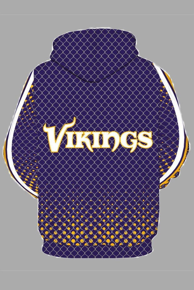 Street 3D Minnesota Vikings  Digital Printed Hooded Sweatshirt