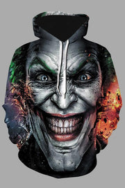 Street 3D Joker Printed Hooded Sweatshirt