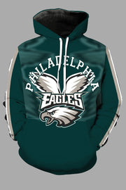 Street 3D Philadelphia Eagles Printed Hooded Sweatshirt