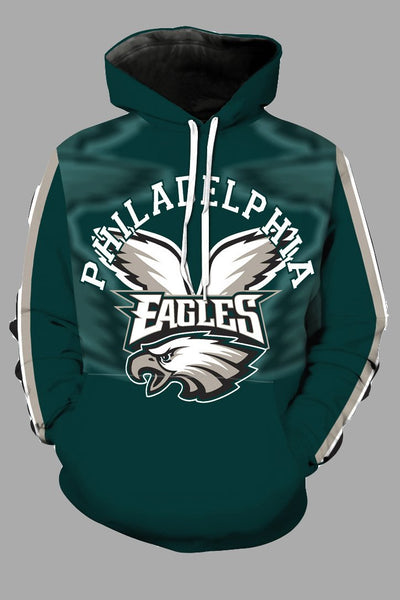 Street 3D Philadelphia Eagles Printed Hooded Sweatshirt