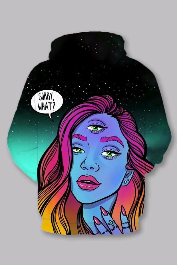 3D Cool Girl Printed Hooded Sweatshirt