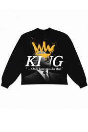 Loose Casual Plus Size Men's Sweatshirts "Martin Luther King" Head Print