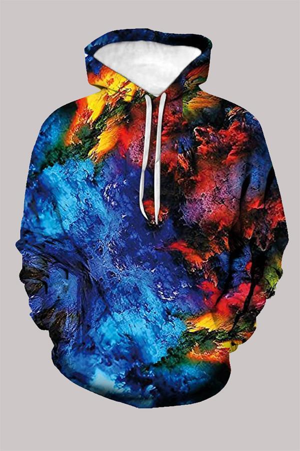 Street 3D Multicolor Digital Printed Hooded Sweatshirt