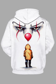 Street 3D Joker Printed Hooded Sweatshirt