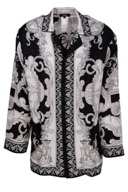 Hawaiian Beach Vacation Men's Long Sleeve Shirt - Baroque Court Luxury Print