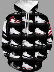 Street Hooded Collar Print  Hoodie