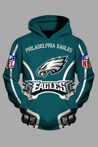 Street 3D Philadelphia Eagles Printed Hooded Sweatshirt