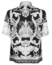 Hawaiian Beach Vacation Men's Short Sleeve Shirt - Baroque Court Luxury Print