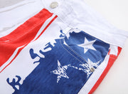 Men's Printed American Flag Casual Jeans