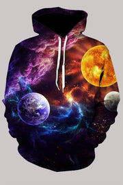 Street 3D Multicolor Digital Printed Hooded Sweatshirt