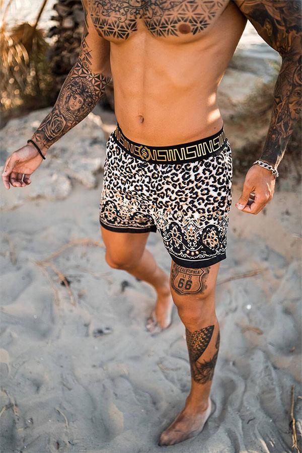 Hawaiian Casual Loose Straight Beach Shorts-Leopard