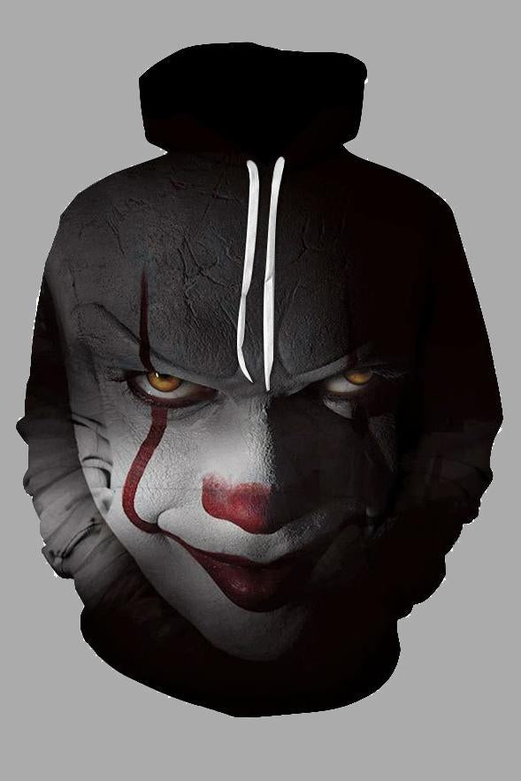 Street 3D Joker Printed Hooded Sweatshirt