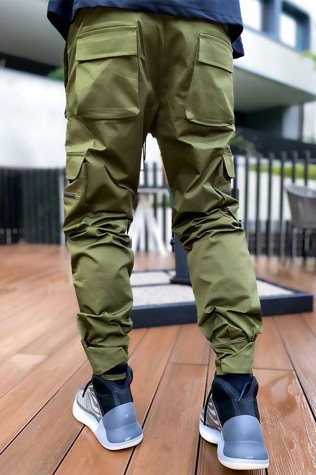 Loose Drawstring Reflective Cargo Joggers Sports Pants