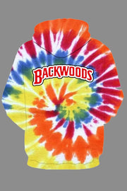 3D Tie-dye Backwood Printed Hooded Sweatshirt