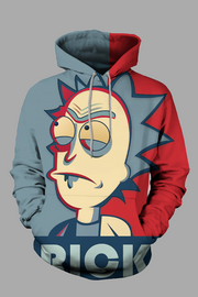 Street 3D Digital Cool Rick and Morty Printed Hooded Sweatshirt