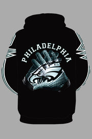 Street 3D Philadelphia Eagles  Printed Hooded Sweatshirt