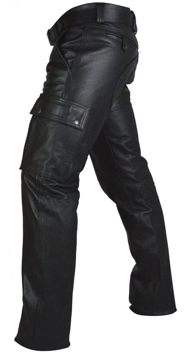 Men's Fashion Casual Solid Color PU Leather Pants