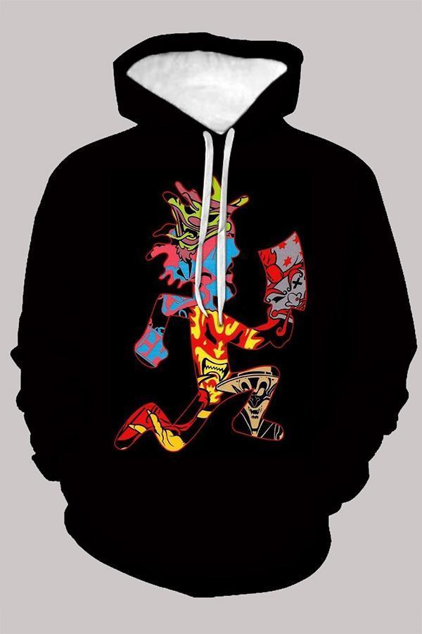 Street 3D Multicolor Digital Printed Hooded Sweatshirt