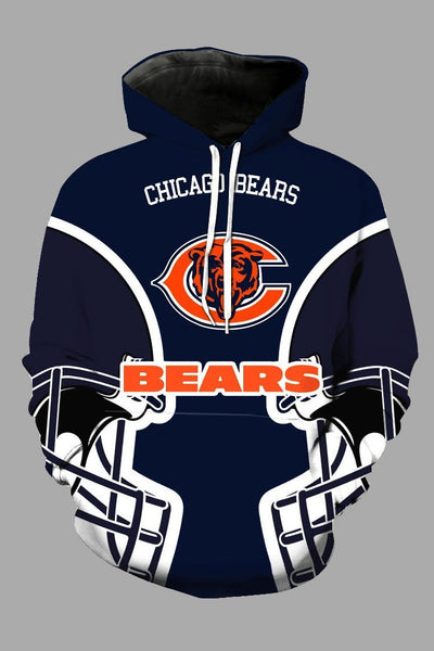 Street 3D Chicago Bears Printed Hooded Sweatshirt