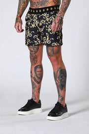 Hawaiian Casual Loose Straight Beach Shorts-Golden Baroque