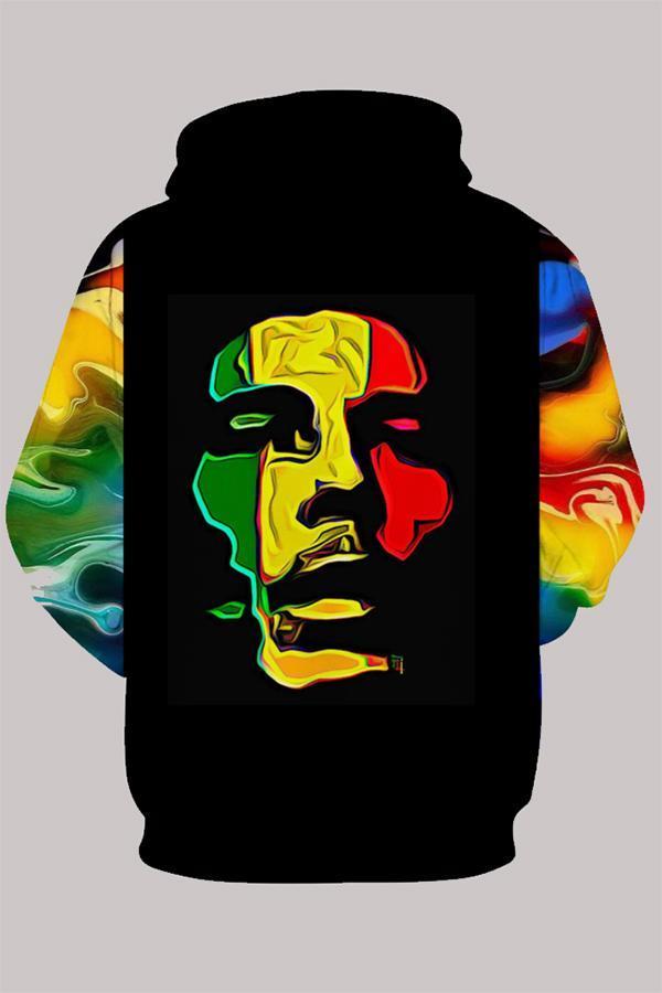 Street 3D Multicolor Digital Printed Hooded Sweatshirt