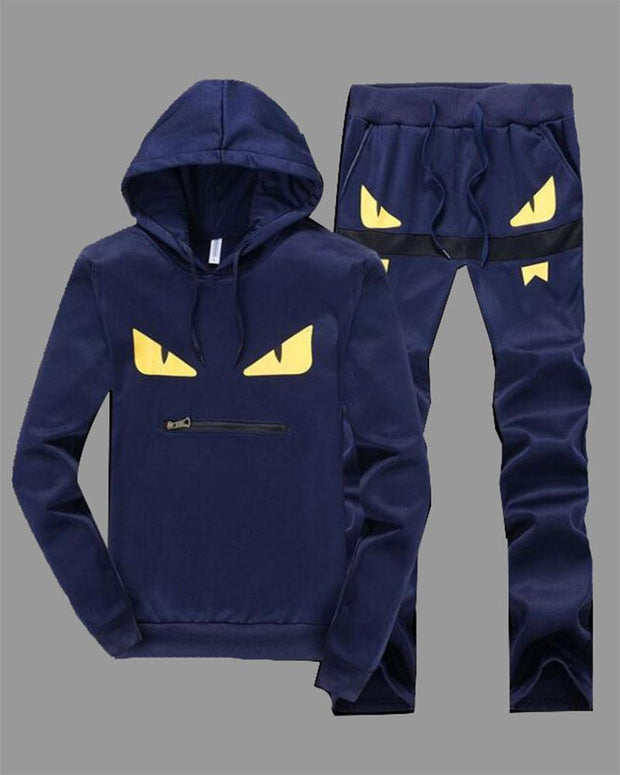 Little Monster Hooded Casual Sports Two-piece Suit