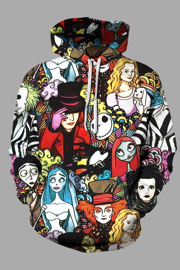 Street 3D Joker Printed Hooded Sweatshirt