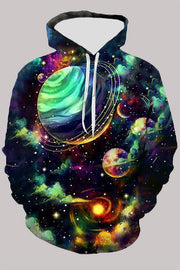 Street 3D Multicolor Digital Printed Hooded Sweatshirt